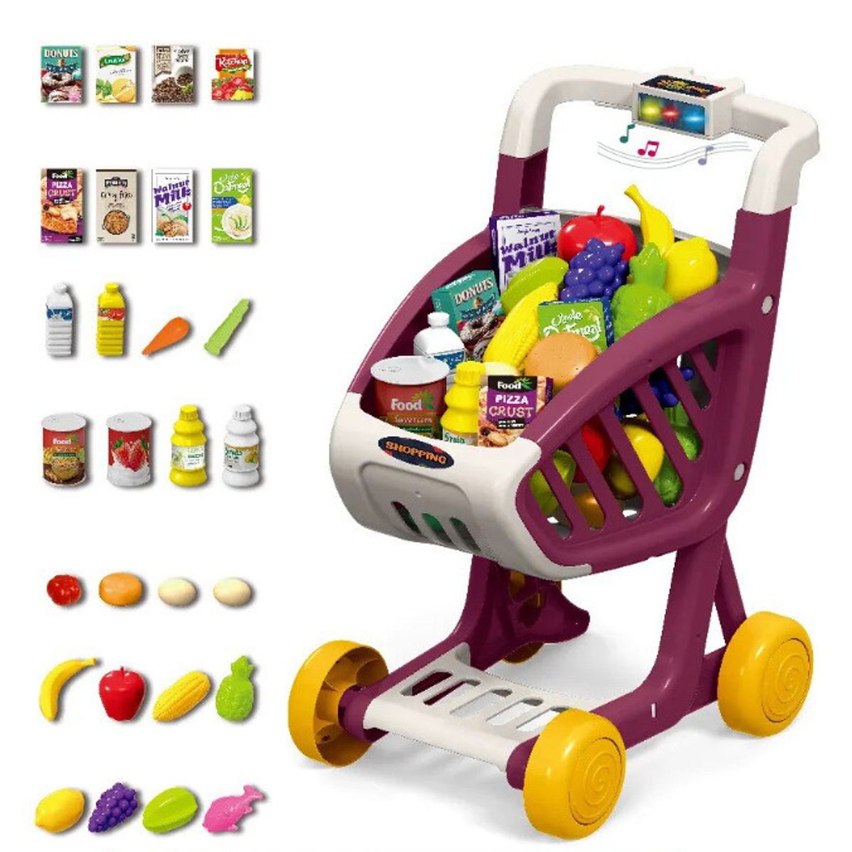 GENERICO - CARRITO DE SUPERMERCADO UNISEX / JUGUETE MUSICAL 41 Piezas