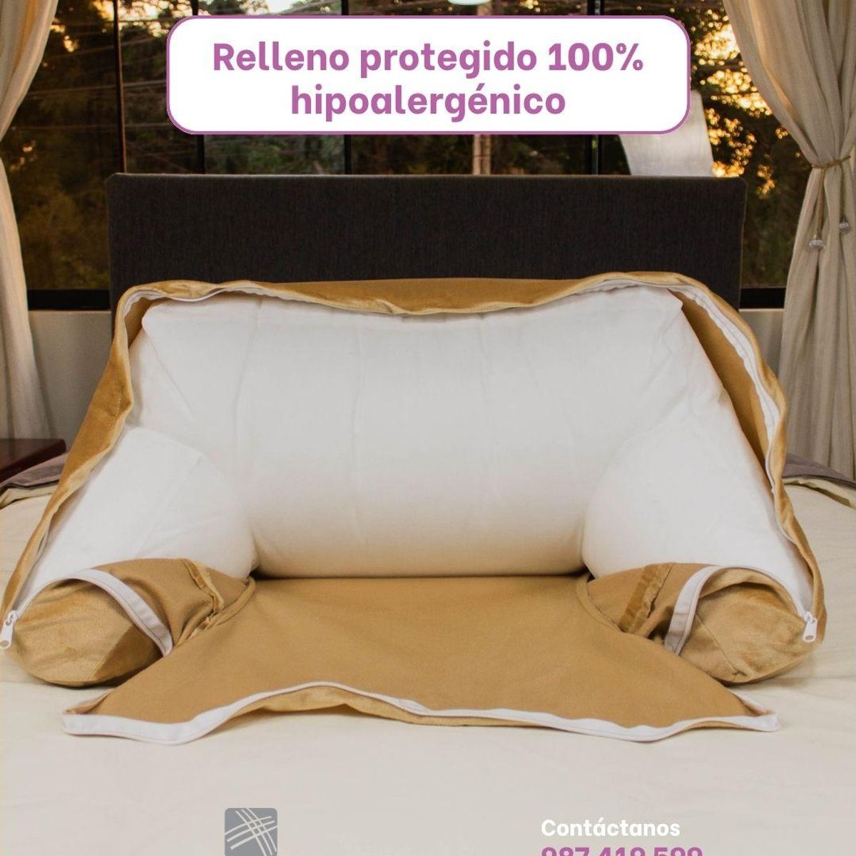 AMADEUS HOME - Cojín Para Espalda Hipoalergénico ¡Respaldar Extra Grande Premium