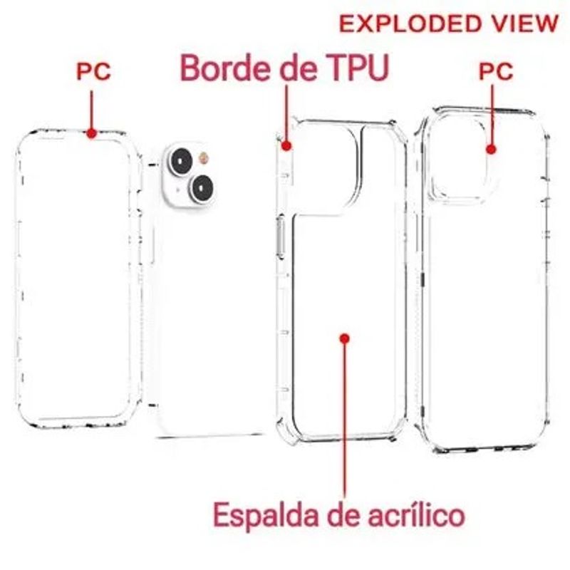 GENERICO - Funda Robot Case Transparente para Note 13 Pro + Plus -  3 en 1