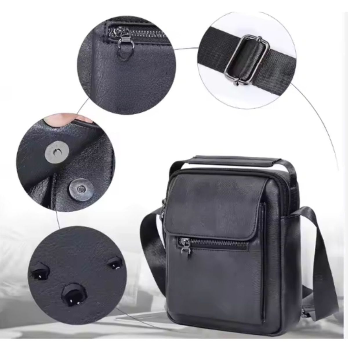 GENERICO - Bolso de lujo de cuero PU para hombre casual elegante-