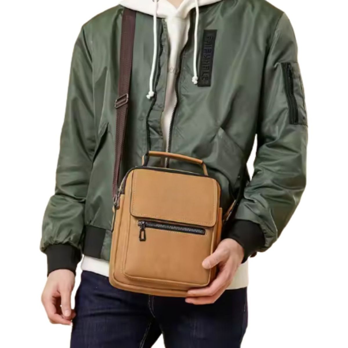 GENERICO - Bolso de lujo de cuero PU para hombre casual elegante-