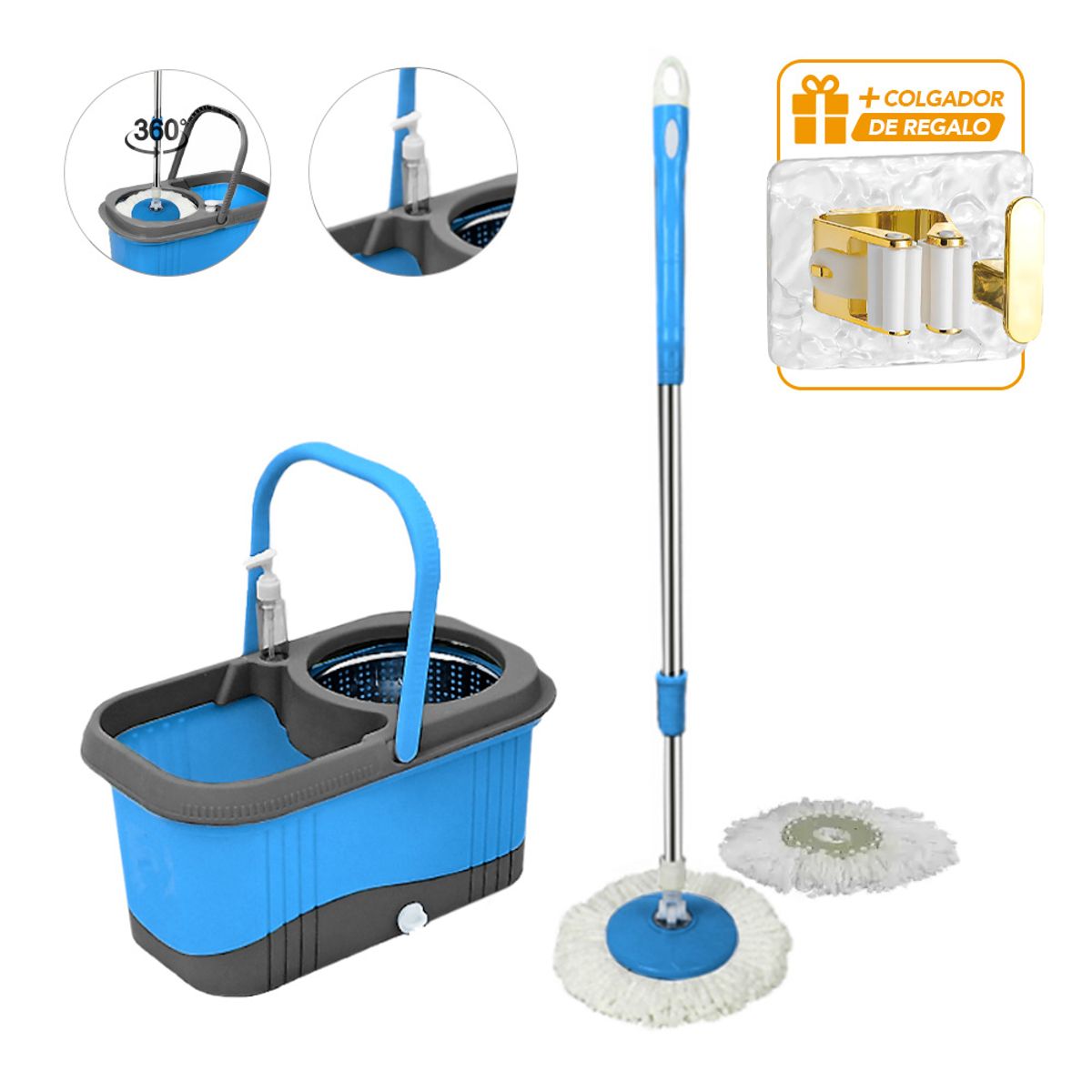 KELLER - Trapeador Escurridor+Dispensador CL Y Colgador MS3 de Regalo