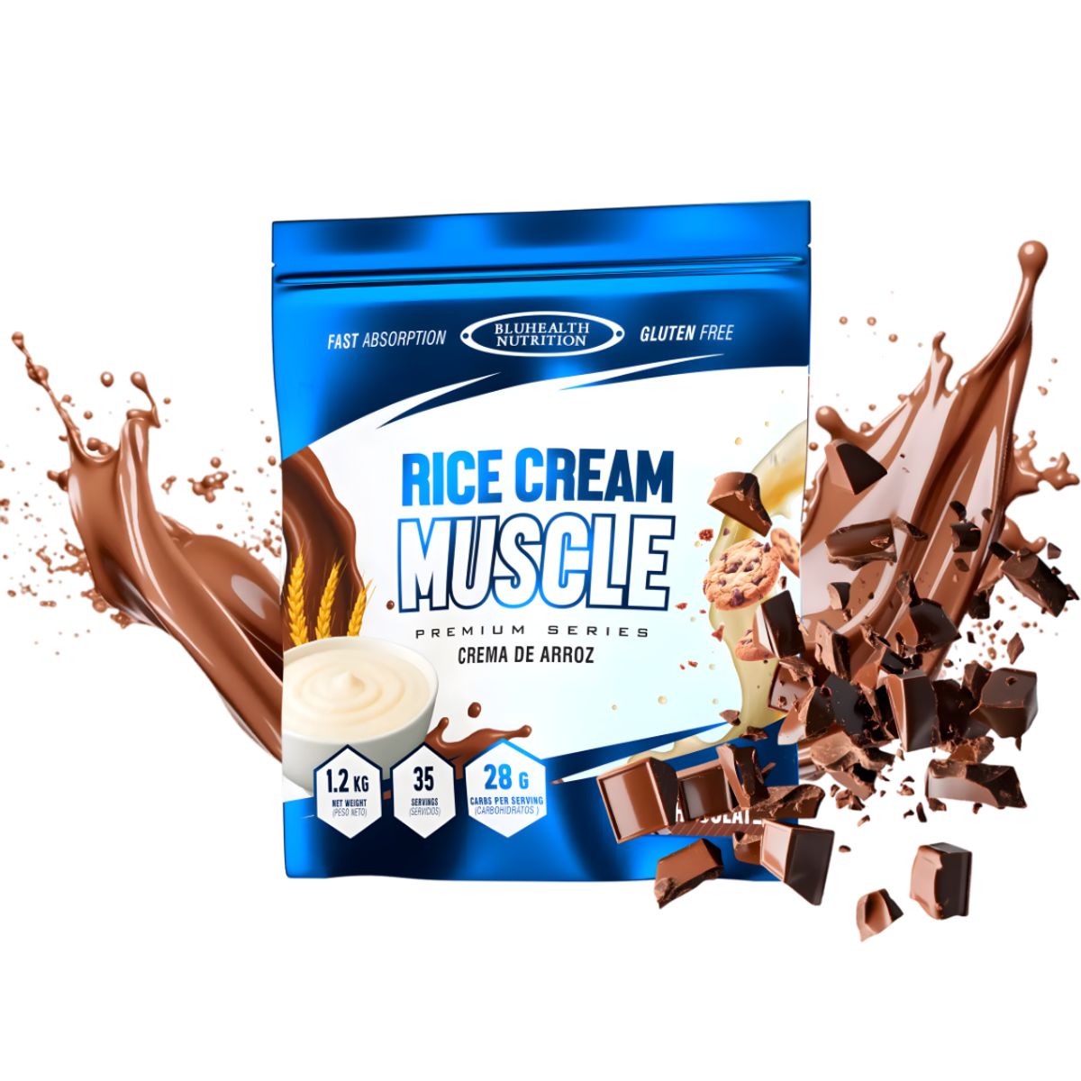 GENERICO - Crema de arroz Bluhealth Nutrition 1.2 kg - Chocolate