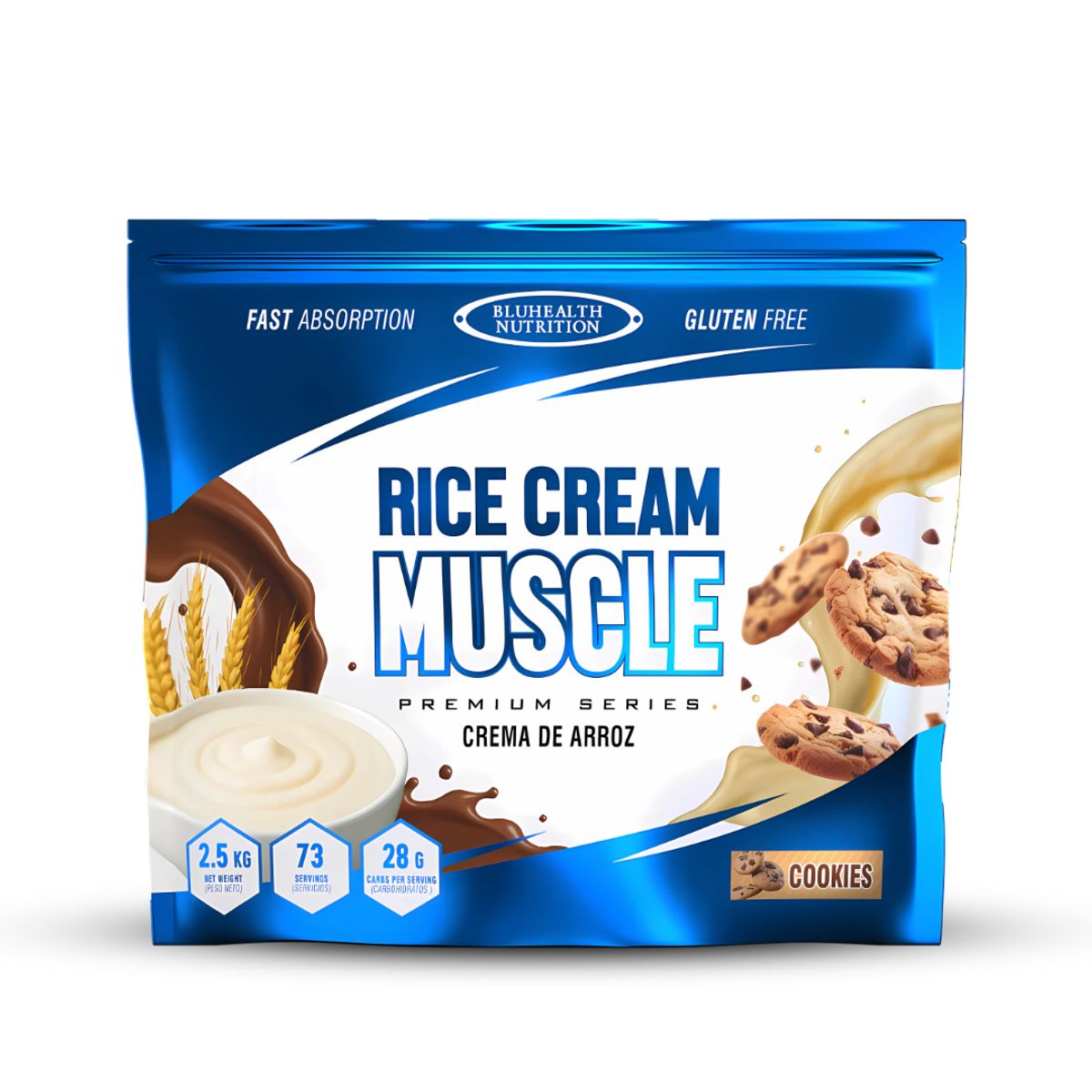 GENERICO - Crema de arroz 2.5 kg Bluhealth Nutrition Cookie and cream