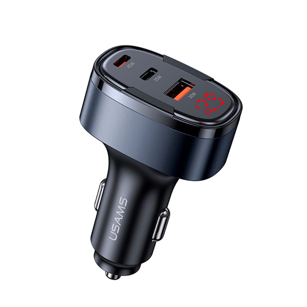 USAMS - Cargador celular para Auto rápido USAMS USB+C 100W Negro