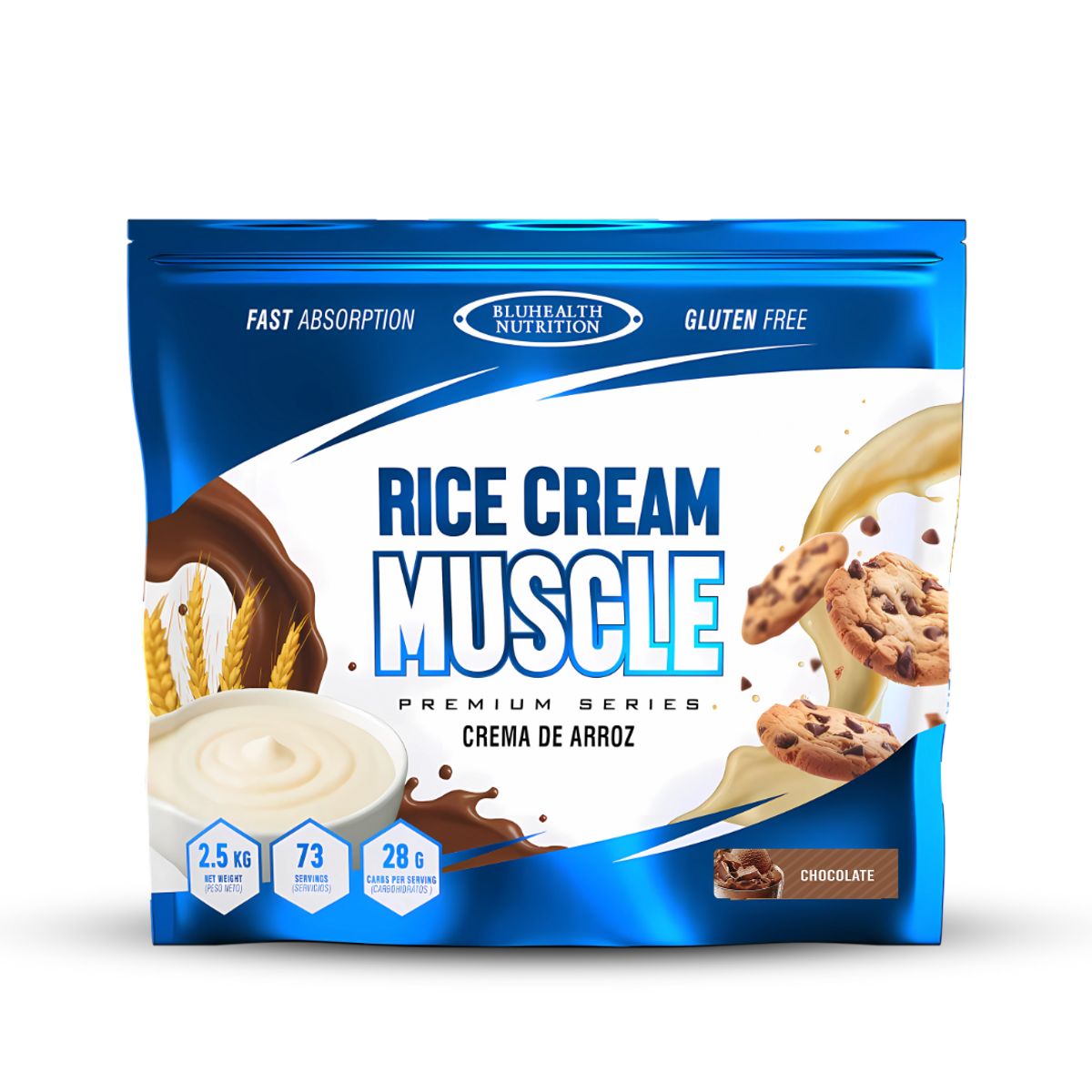 GENERICO - Crema de arroz 2.5 kg Bluhealth Chocolate + Straps