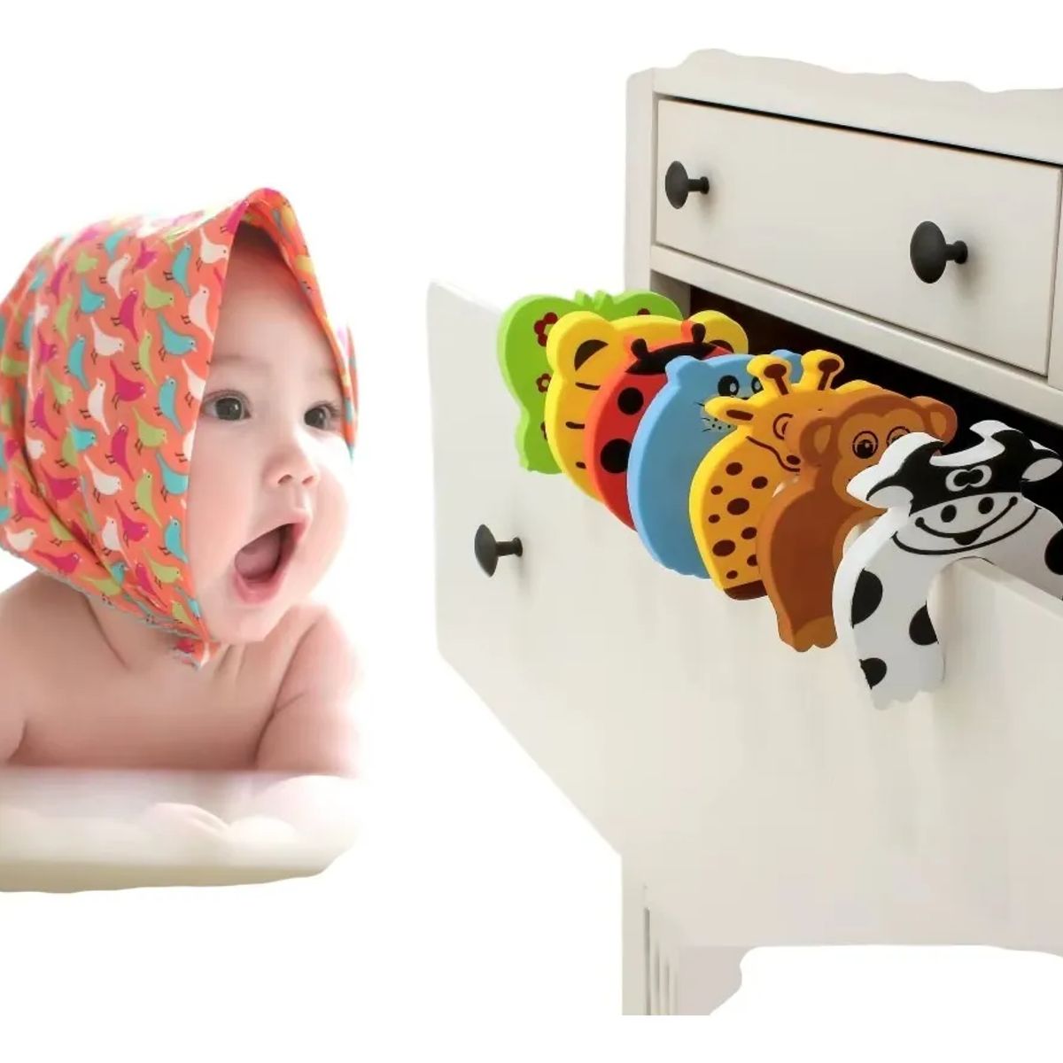 GENERICO - PACK X3 TOPE DE PUERTA INFANTIL NIÑOS ANTIGOLPE ANIMALITOS MIRAPOSA