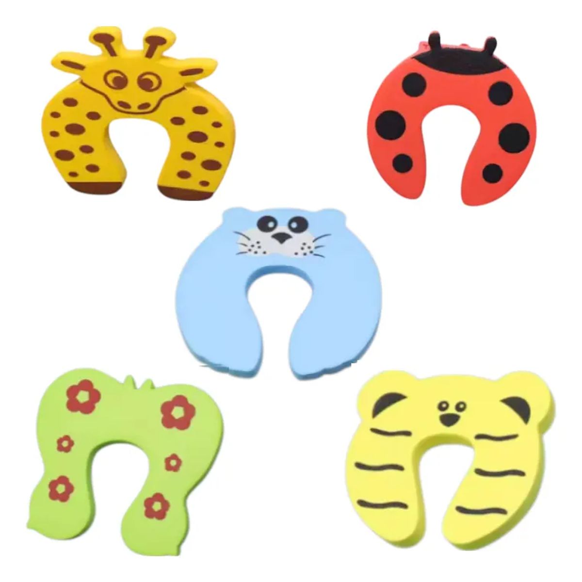 GENERICO - PACK X3 TOPE DE PUERTA INFANTIL NIÑOS ANTIGOLPE ANIMALITOS OSO