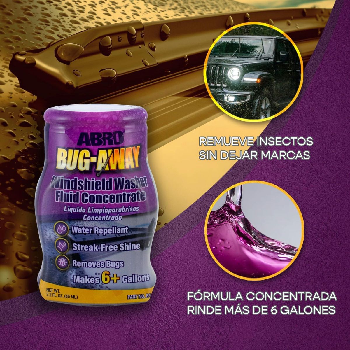 ABRO - ABRO Concentrado Limpia Parabrisas 65mL Rinde 6 GL + Regalo