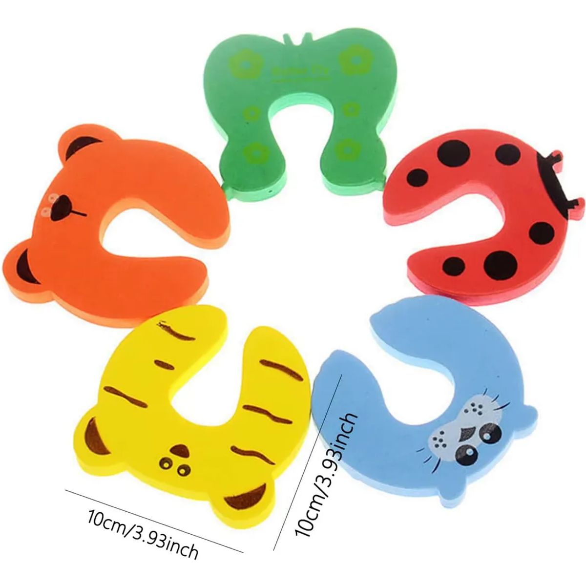 GENERICO - PACK X3 TOPE DE PUERTA INFANTIL NIÑOS ANTIGOLPE MARIPOSA OSO FOCA