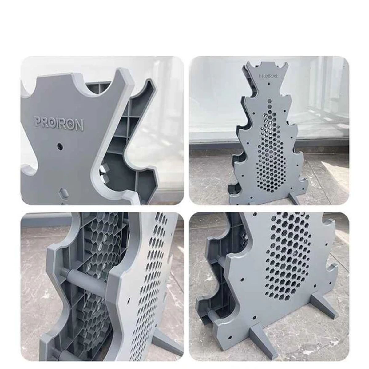 PROIRON - Set de mancuernas de neopreno de 1KG Celeste, 2KG, 3KG, 4KG y 5KG + Rack 5 niveles