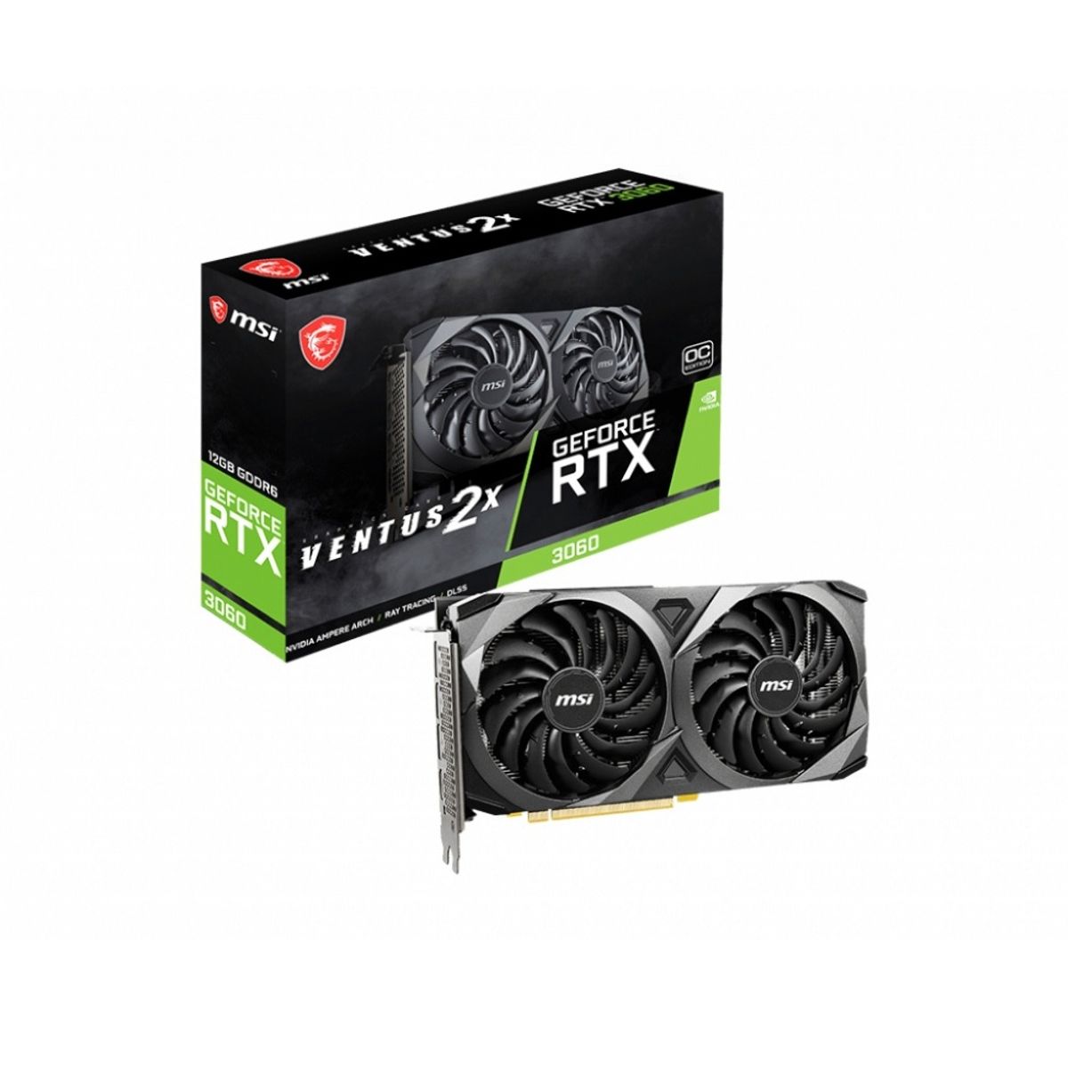 MSI - Tarjeta de Video MSI NVIDIA GeForce RTX 3060 Ventus 2X 12G OC PCIe 4.0