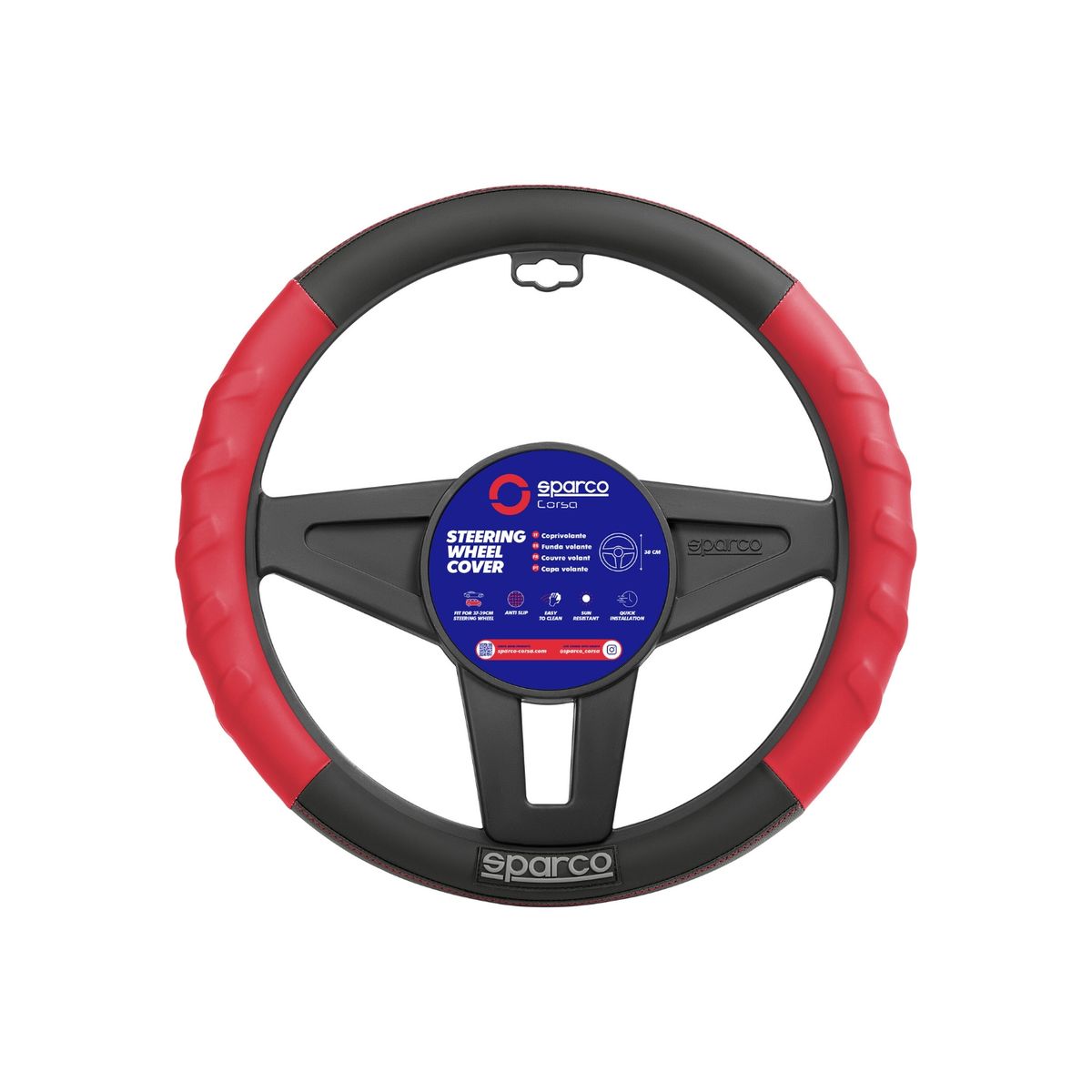 SPARCO - Cubre Volante Sparco Antideslizante Rojo SPC1117RD