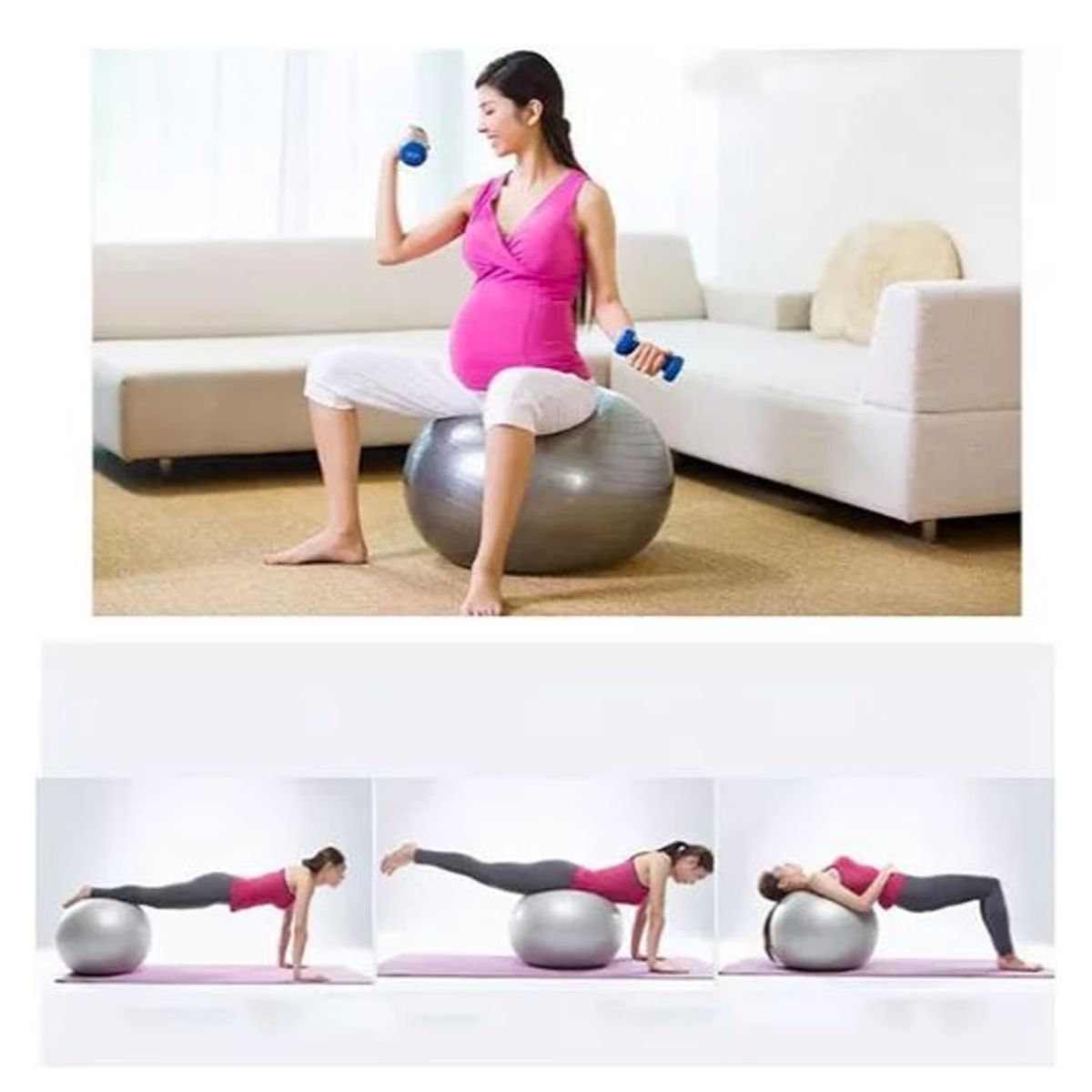 GENERICO - Pelota Pilates Yoga 65cm Plomo