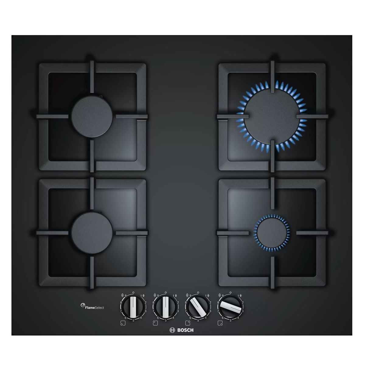 BOSCH - Cocina Bosch PPP6A6B20 Empotrable a Gas 60 cm Vidrio Templado Negro