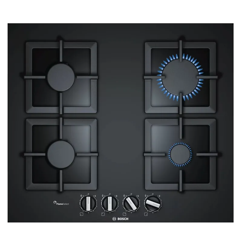 BOSCH - Cocina Bosch PPP6A6B20 Empotrable a Gas 60 cm Vidrio Templado Negro