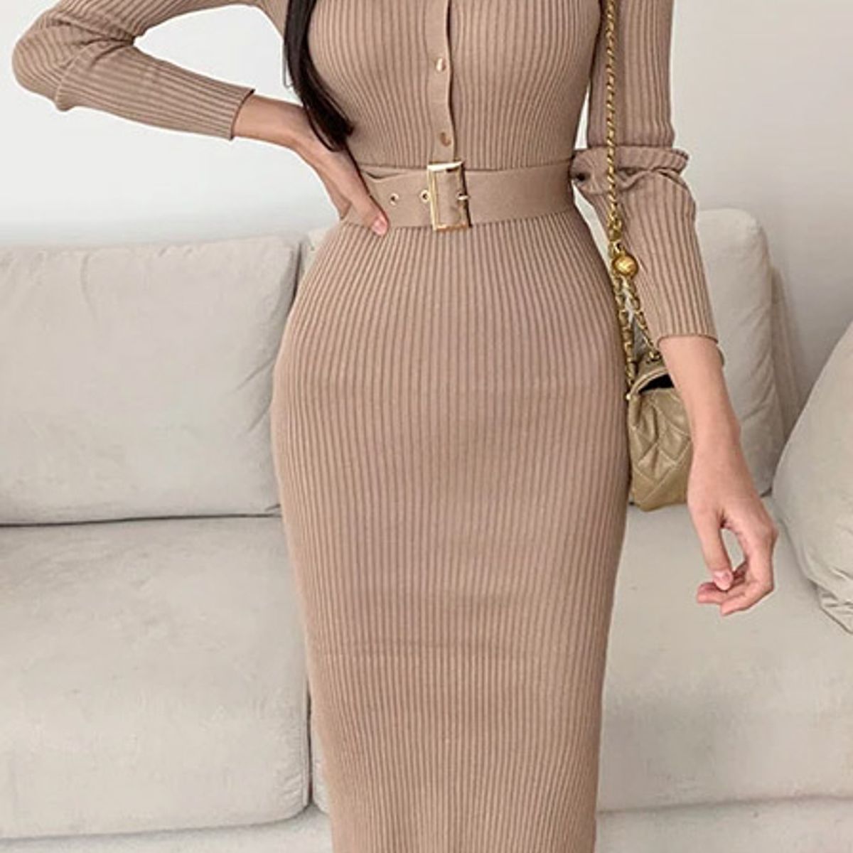 ARMA TU LOOK - VESTIDO ANDREA CON CINTURÓN MANGA LARGA ARMA TU LOOK