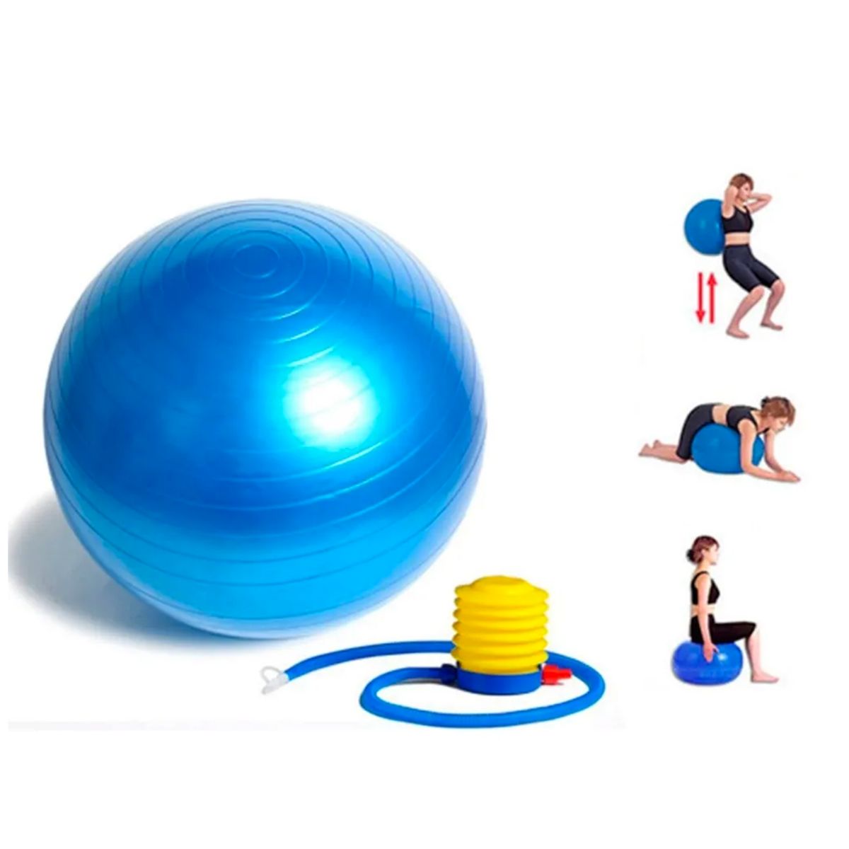 GENERICO - Pelota Pilates Yoga 65cm Azul