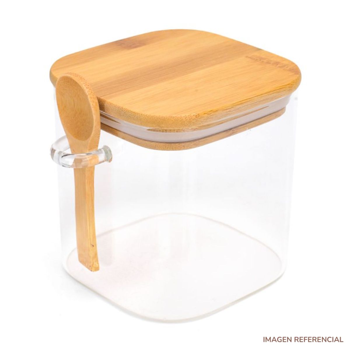 INSPIRA - Frasco de almacenamiento con tapa y cucharita estilo Bambú