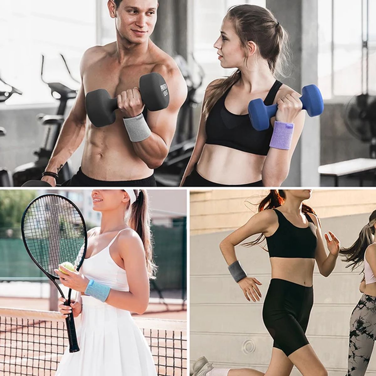 PROIRON - Muñequera Deportiva Celeste