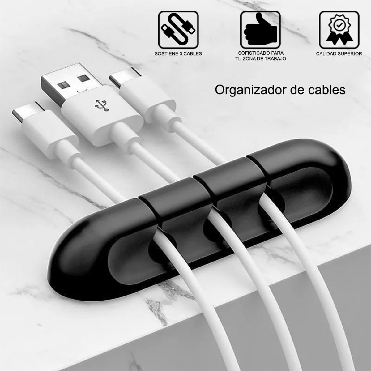 DREIZT - Combo organizador de cables ADC210011 + Funda porta laptop gris 15.6 ADC210023