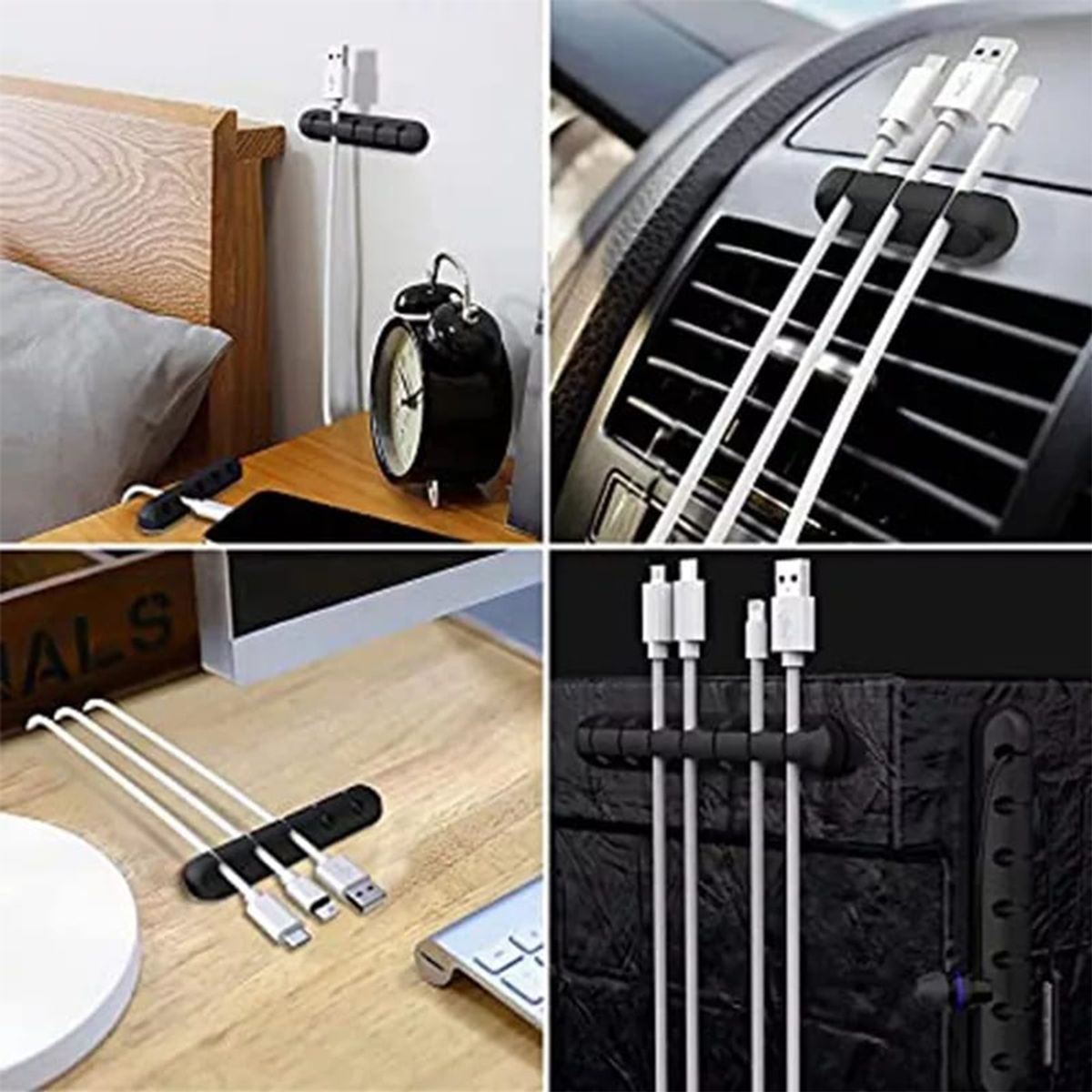 DREIZT - Combo organizador de cables ADC210011 + Funda porta laptop gris 15.6 ADC210023