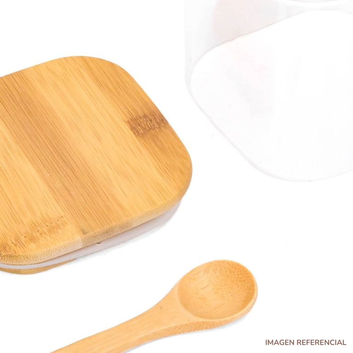INSPIRA - Frasco de almacenamiento con tapa y cucharita estilo Bambú
