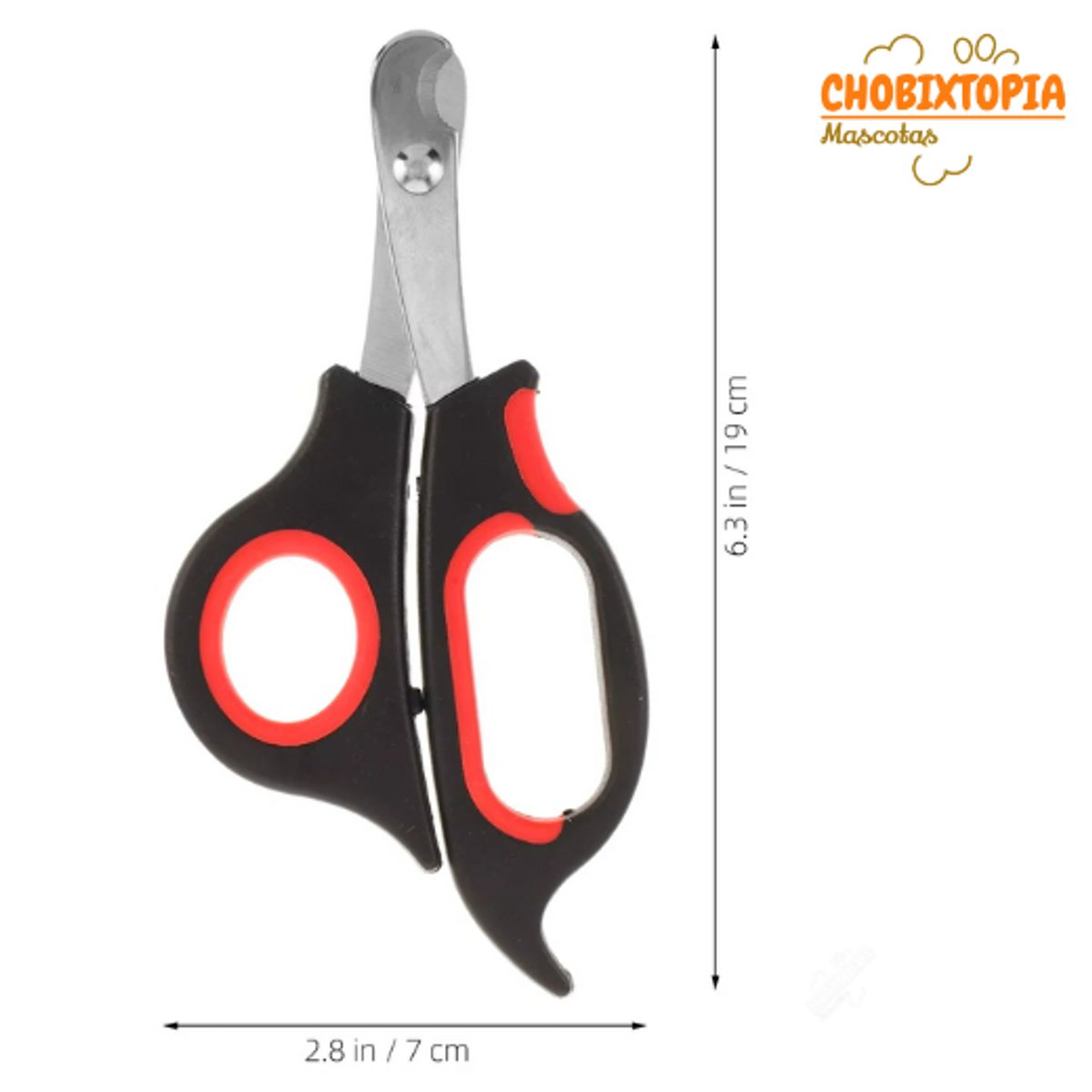 GENERICO - CORTAUÑAS TIJERA PARA GATOS Y PERROS-MASCOTA ROJA BORDE-GRANDE