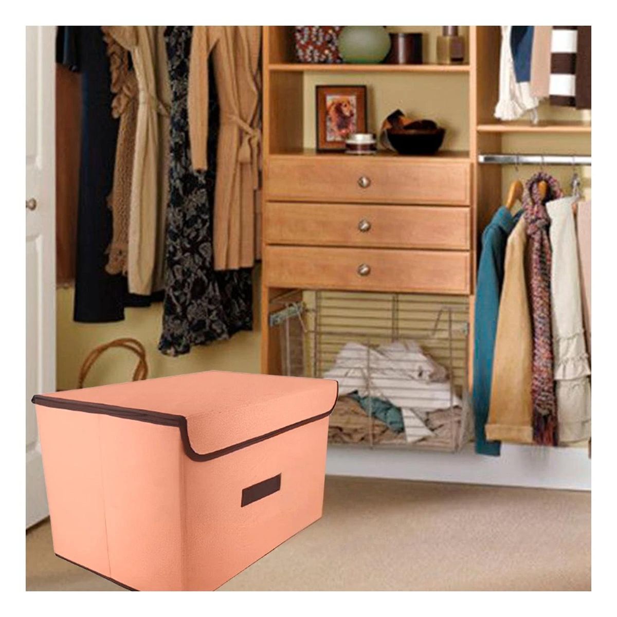 GENERICO - Pack6 Organizador Ligera de 36x24x23cm en Color Mostaza