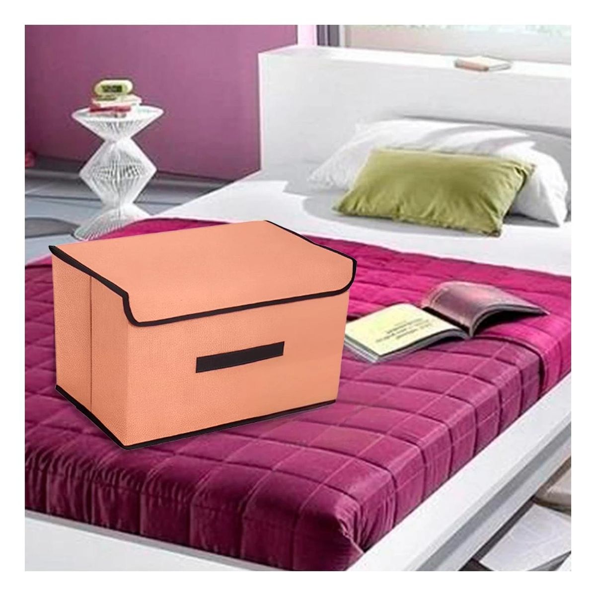 GENERICO - Pack12 Caja Practica para Ordenar 36x24x23cm en Mostaza