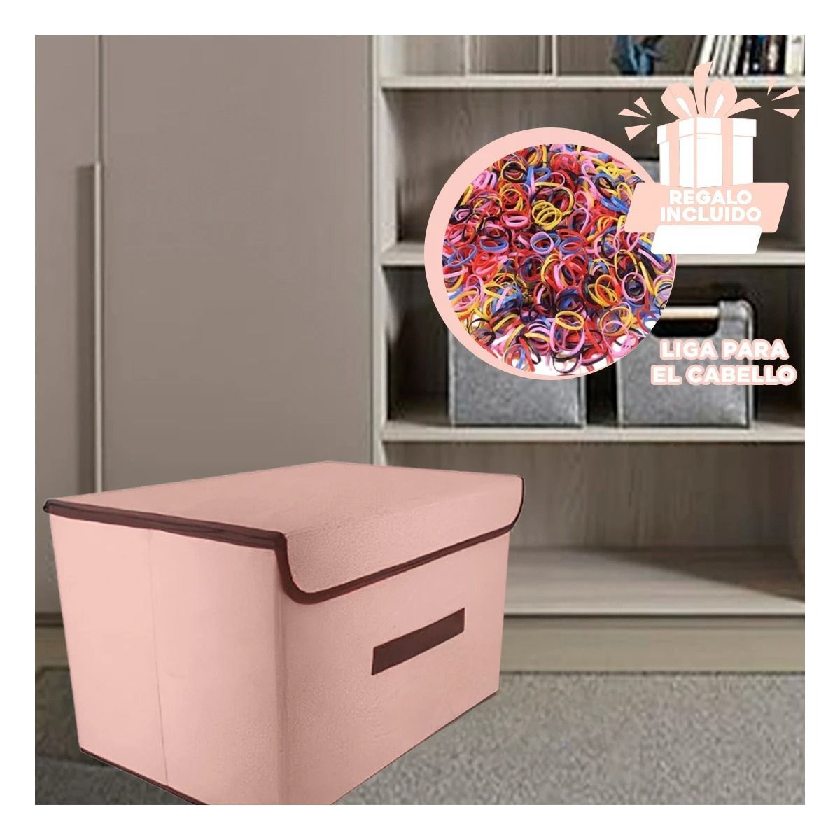 GENERICO - Pack5 Organizador Manejable en Beige Y+Ligas de Regalo