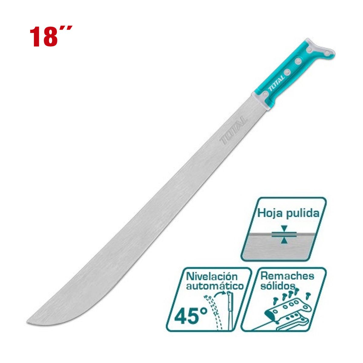 TOTAL TOOLS - MACHETE 24 CUCHILLO AGRICOLA TOTAL MANGO ERGONÓMICO ANTIDESLIZANTE