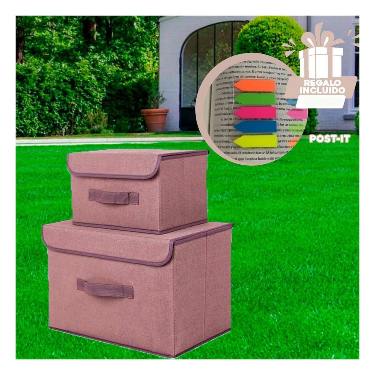 RYBIU IMPORT - Pack12 Caja Innovadora en Marron Y+Banderitas Adhesivas