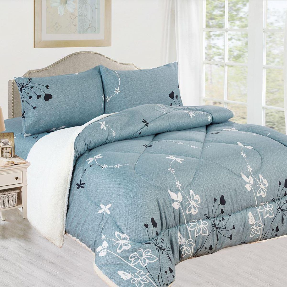 CASATEX - EDREDÓN CASATEX ALGODÓN CON SHERPA EN 2 PLAZAS