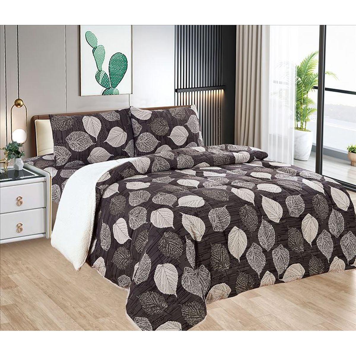 CASATEX - EDREDÓN CASATEX ALGODÓN CON SHERPA EN 2 PLAZAS