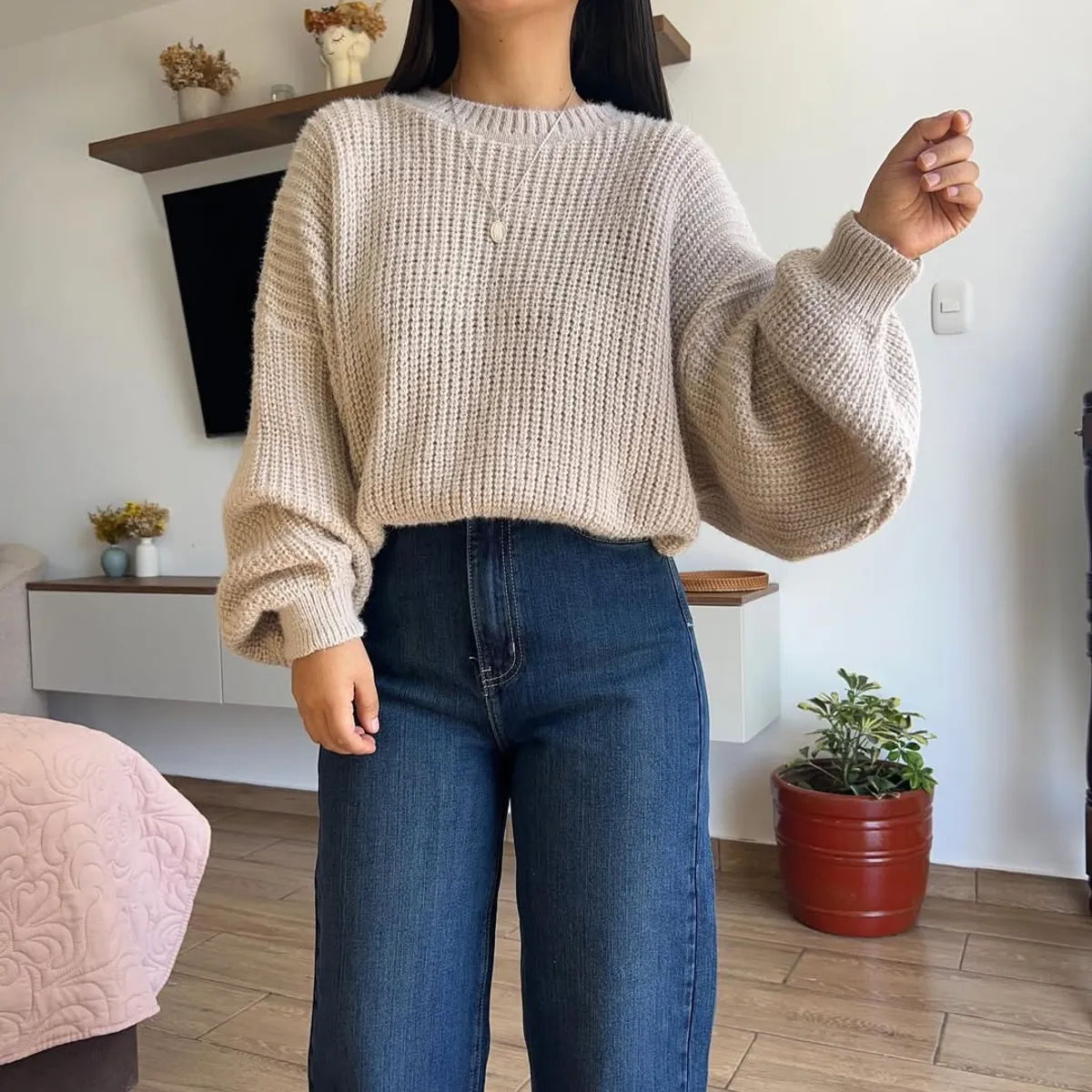 GENERICO - CHOMPA DE DAMA CUELLO REDONDO