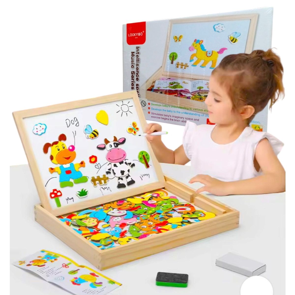 GENERICO - Pizarra Didáctica Magnética Montessori Arma crea y dibuja