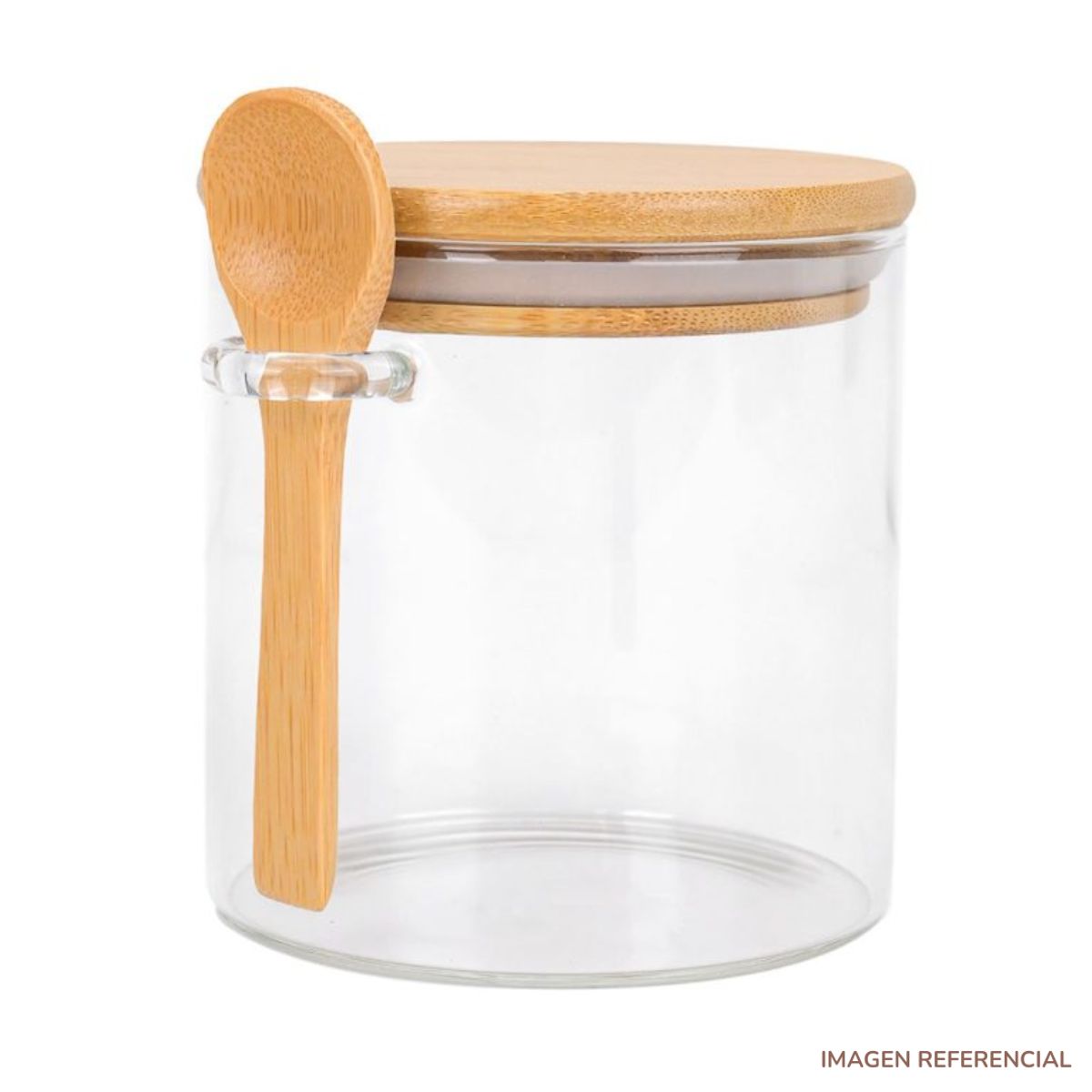 INSPIRA - Frasco de almacenamiento con tapa y cucharita estilo Bambú