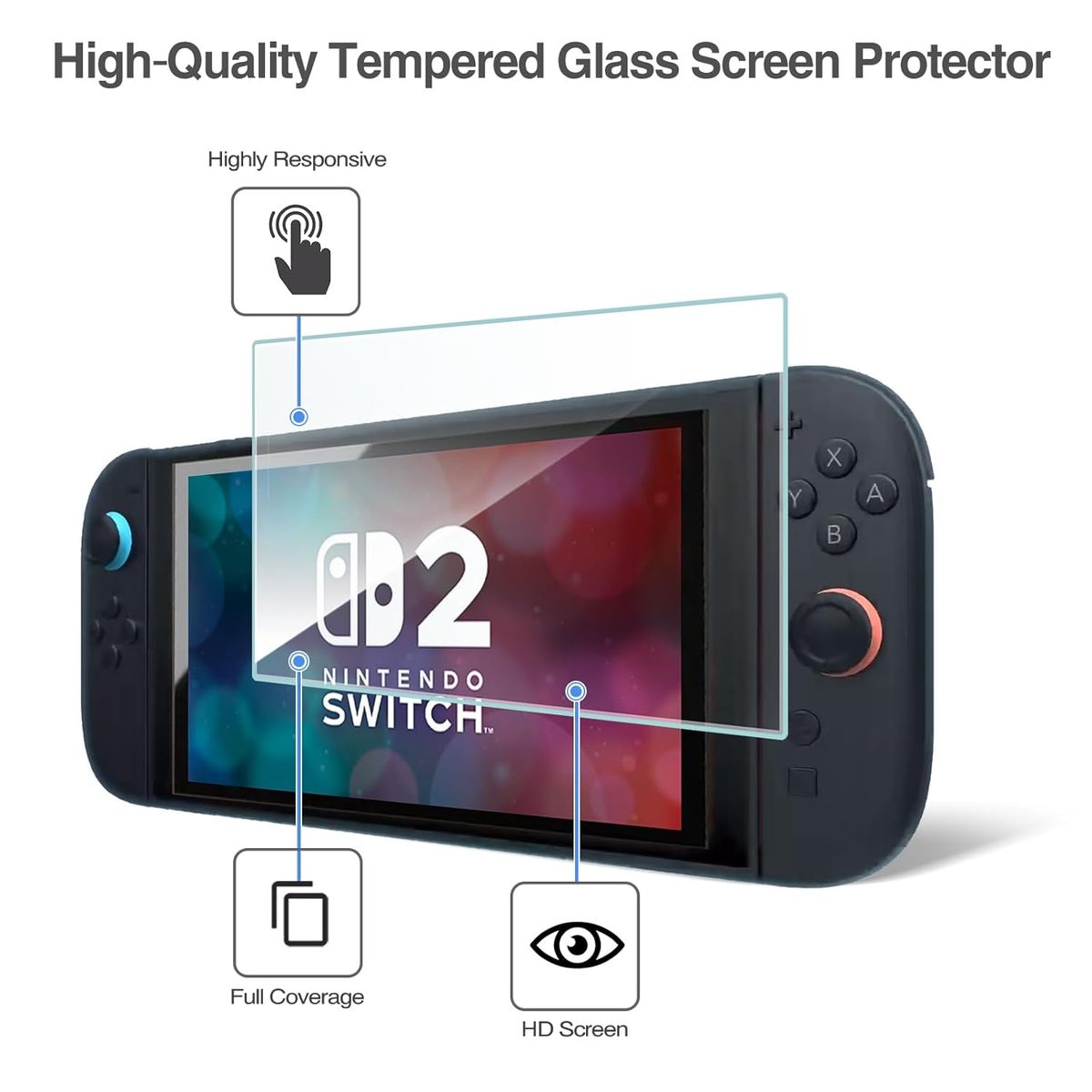 GENERICO - 02 Protectores Pantalla Mica Vidrio Templado Nintendo Switch 2