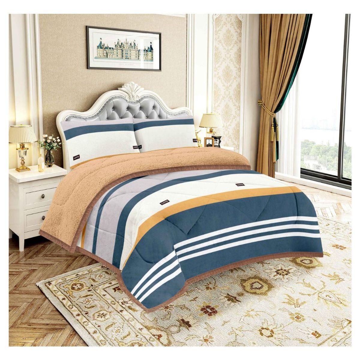 GOLDSUN - COBERTOR CON CARNERO EN 3 PIEZAS