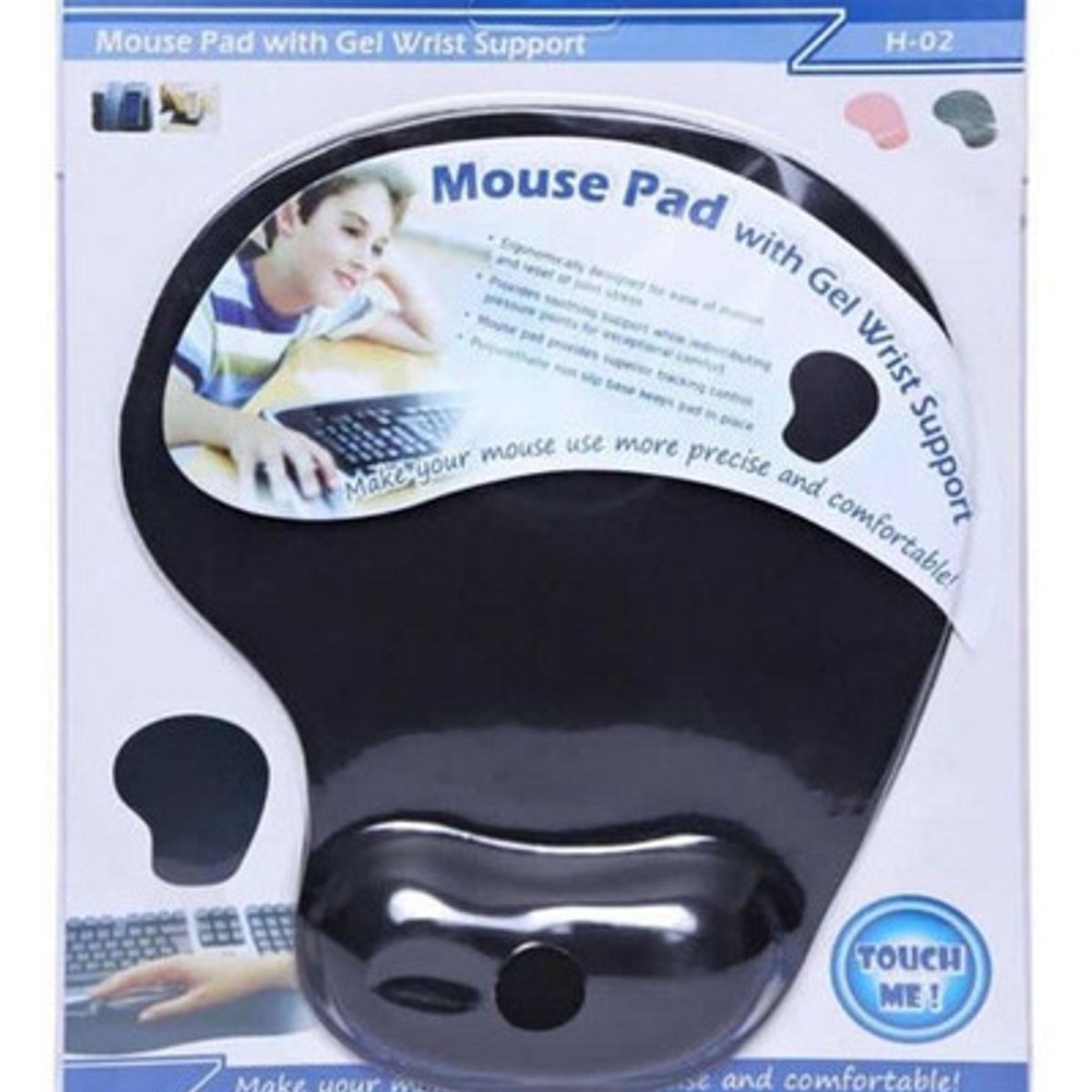 GENERICO - Pad Mouse Con almuadilla de Gel para Descansador De Mano - NEGRO