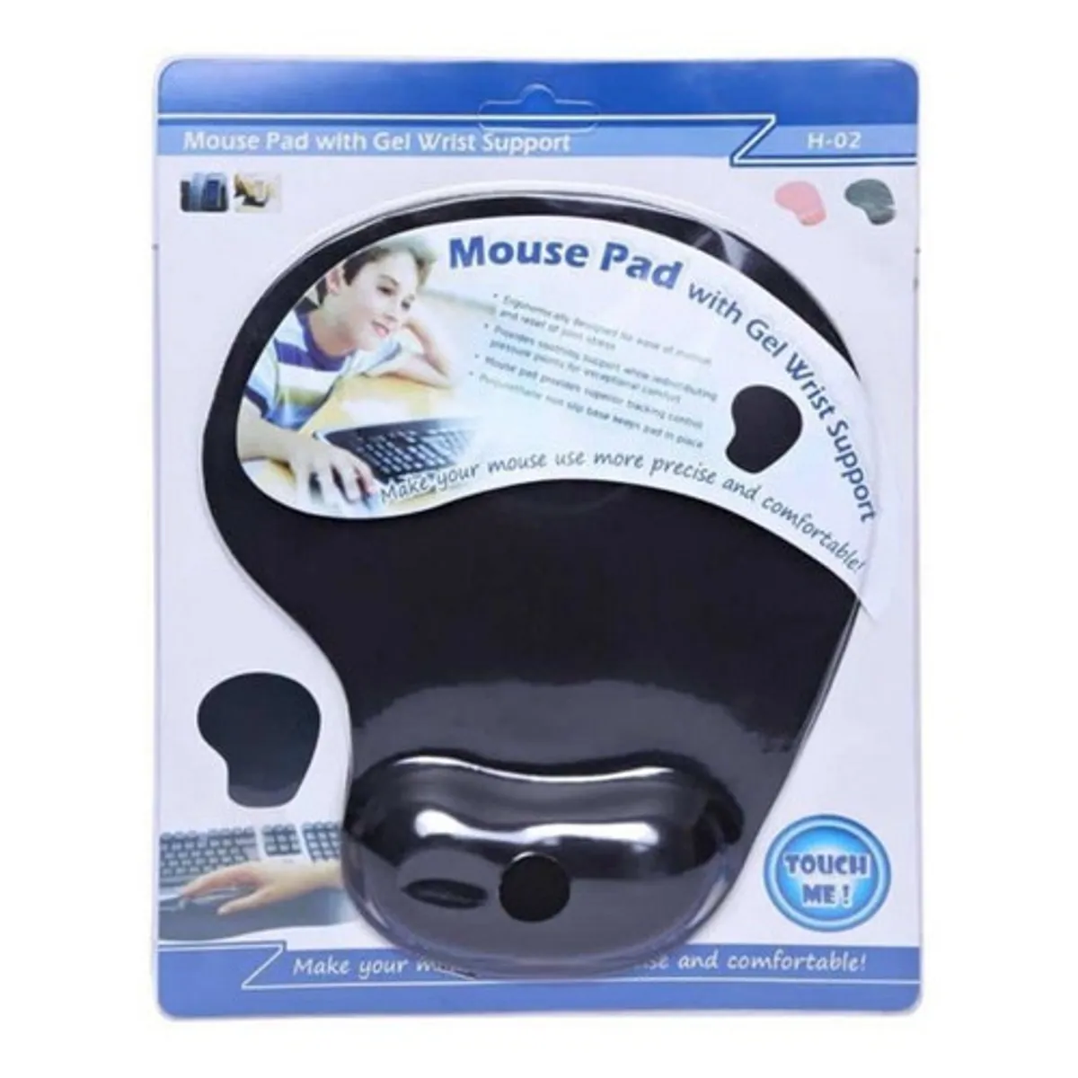 GENERICO - Pad Mouse Con almuadilla de Gel para Descansador De Mano - NEGRO