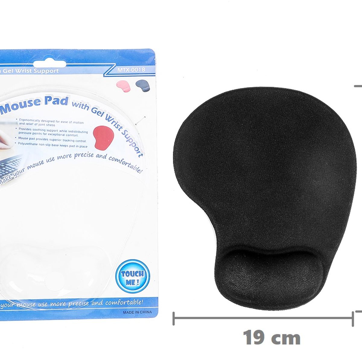 GENERICO - Pad Mouse Con almuadilla de Gel para Descansador De Mano - NEGRO