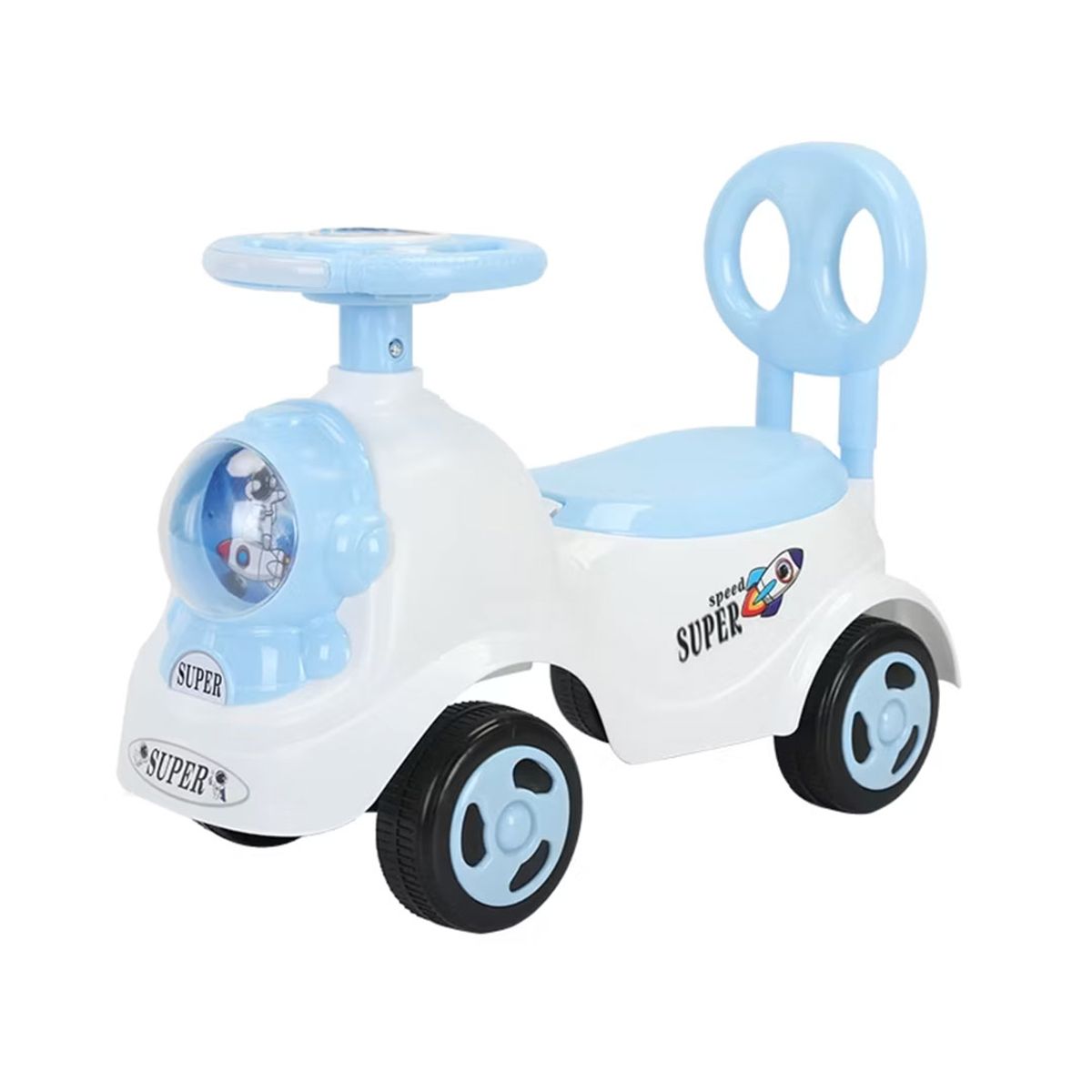 GENERICO - Carrito Buggy Correpasillos Para Niños Blanco Celeste