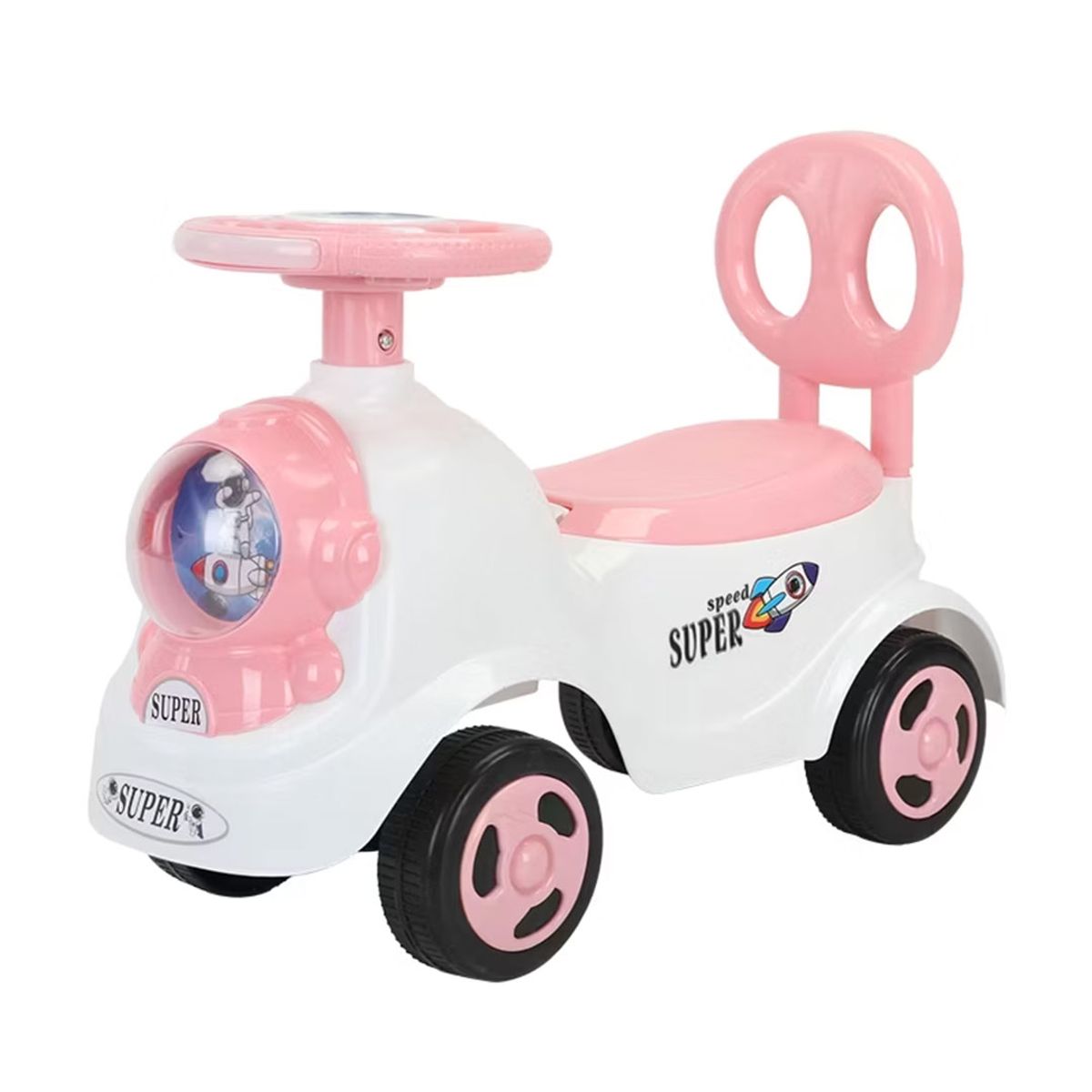 GENERICO - Carrito Buggy Correpasillos Para Niños Blanco Rosa