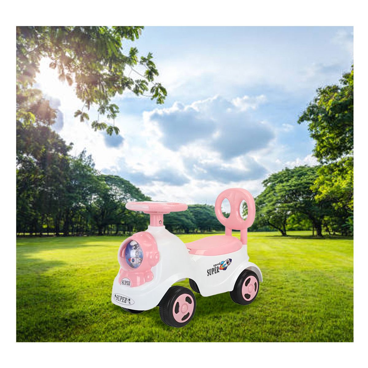 GENERICO - Carrito Buggy Correpasillos Para Niños Blanco Rosa