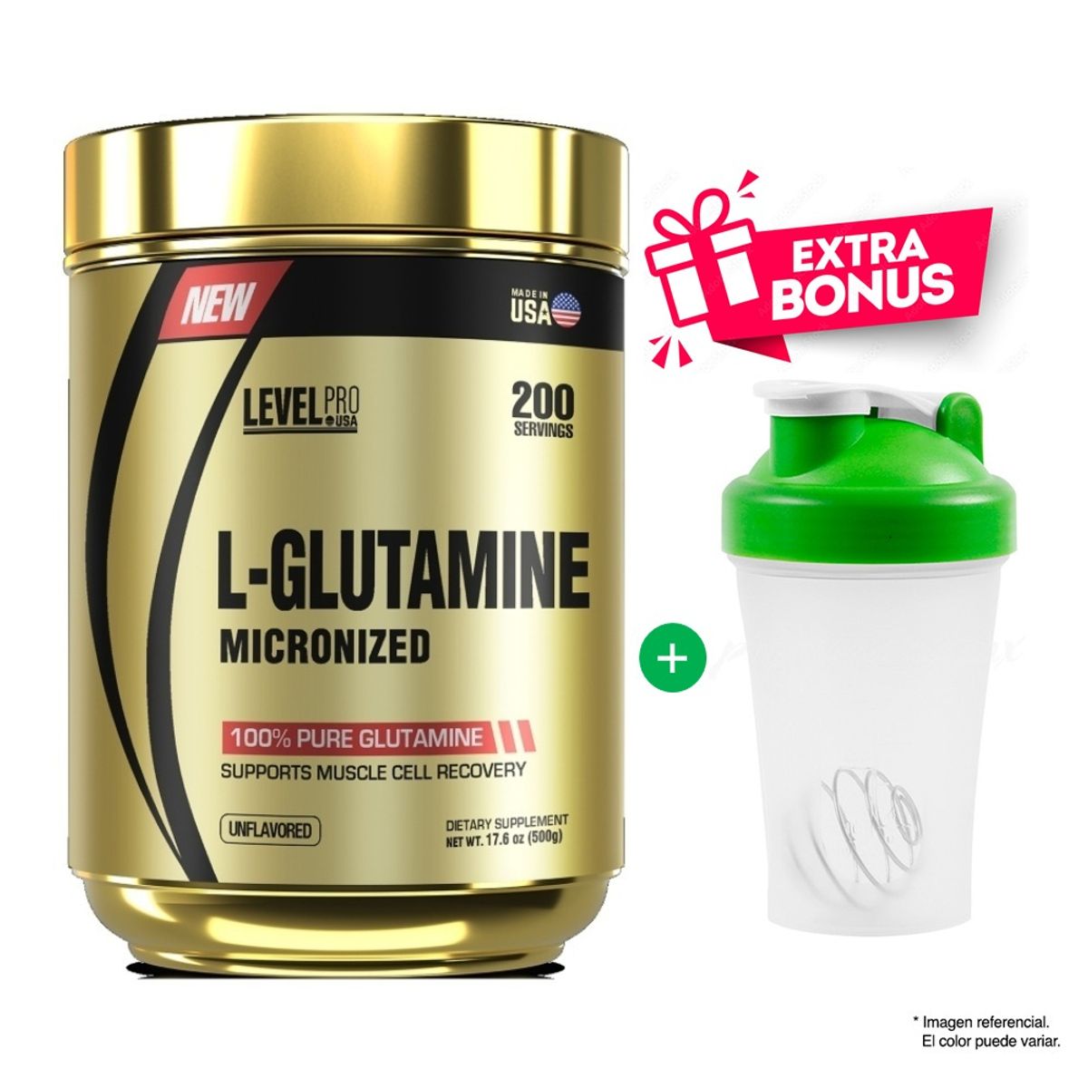 LEVEL PRO - Glutamina Glutamine Level Pro 500 Gramos