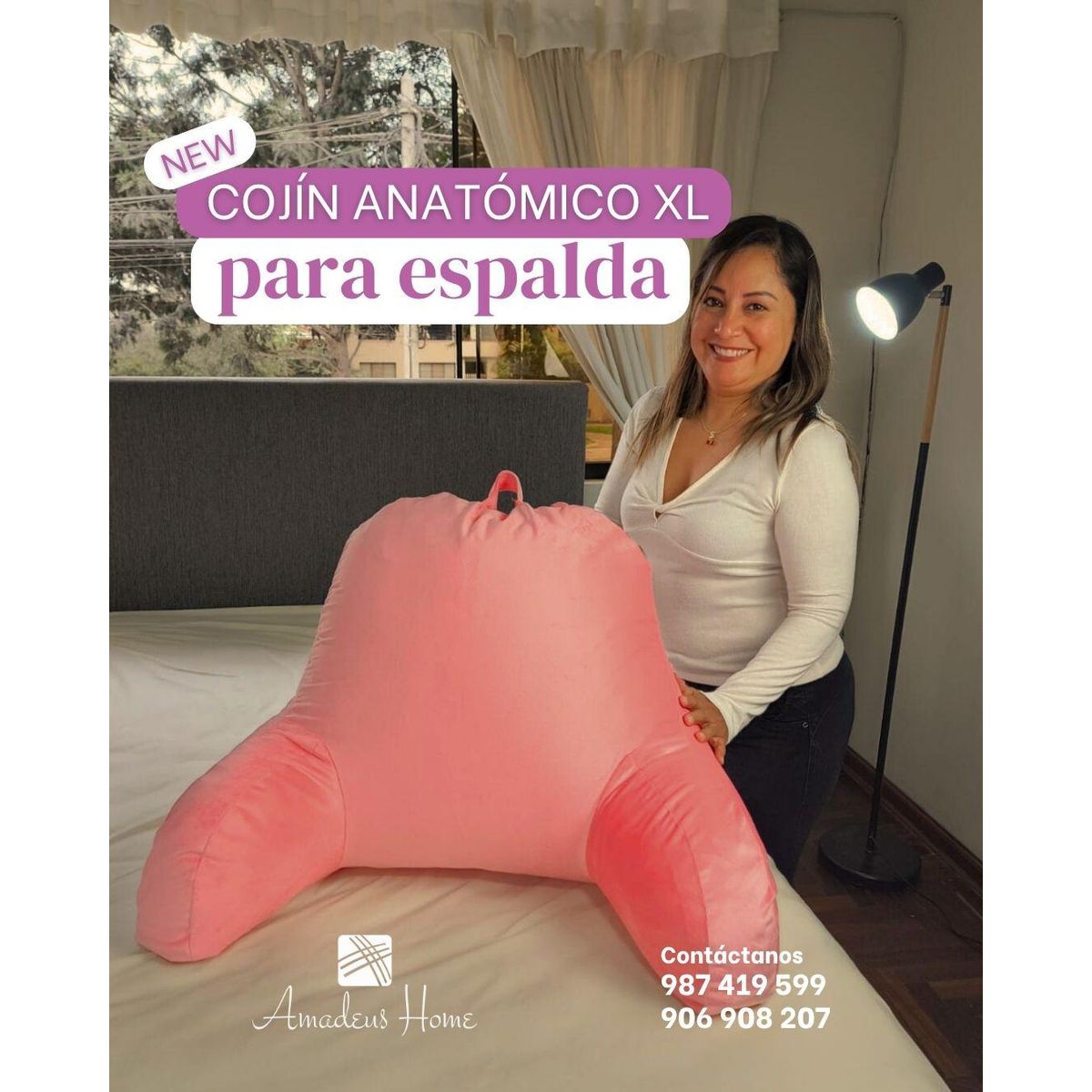 AMADEUS HOME - Almohadón Respaldar ¡Extra Grande con Relleno Hipoalergénico