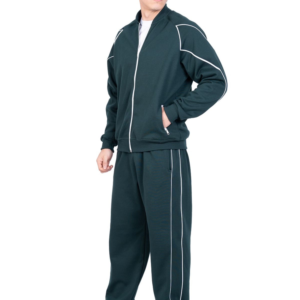 NEW YORK STARS - PANTALON BUZO DE FRANELA -VERDE