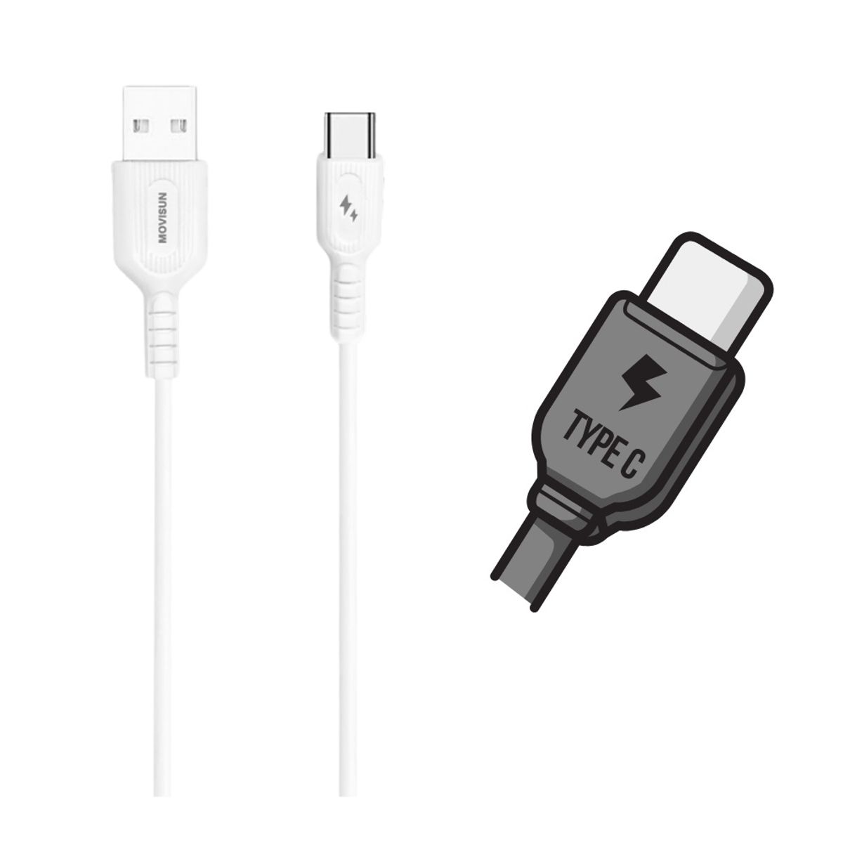 MOVISUN - Cable Movisun Para Celular Tipo C 1m Carga Rapida